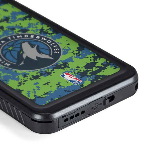 NBA Minnesota Timberwolves Digi Camo Galaxy S24 Plus Waterproof Case